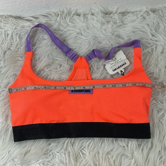 Love & Sports Women’s Logo Patch Sports Bra Size Large 12-14 NEW - Picture 11 of 15